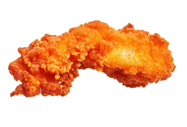 Läcker Stekt Kyckling Över Isolerad Vit Bakgrund — Stockfoto