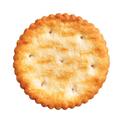  İzole edilmiş beyaz arka planda nefis tuzlu bisküvi