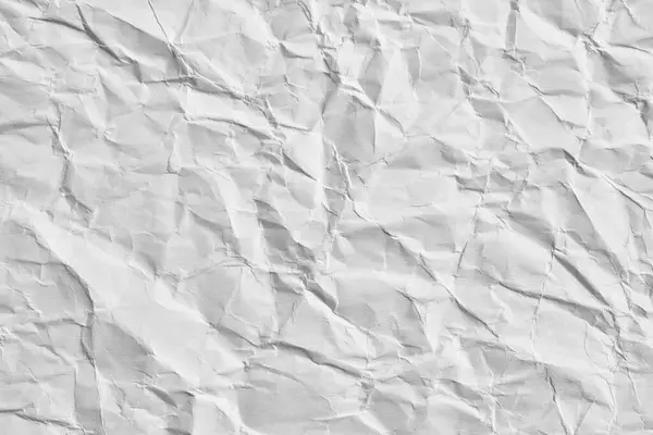 Branco Crumpled Papel Textura Fundo — Fotografia de Stock