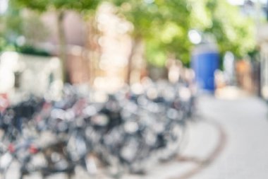 Blurred background of bike parking 