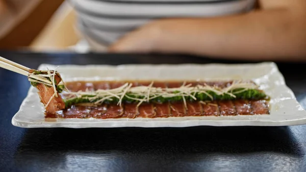 Çubuklu Carpaccio Yemek — Stok fotoğraf