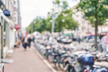 Blurred background of bike parking 