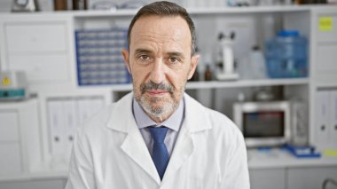 Gri saçlı, ciddi bir orta yaşlı adam, çalışkan bir bilim adamı, tıp bilimi ve teknolojinin ruhunu somutlaştıran, laboratuarda son teknoloji araştırmalarına dalmış.?