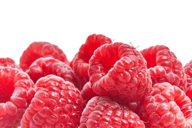  İzole edilmiş beyaz arka planda nefis ahududu grubu