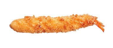  Delicious single tempura prawn over isolated white background