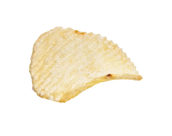 Isolated Crisp Potato Chip White Background Depicting Snack Food Texture — Stock Photo, Image