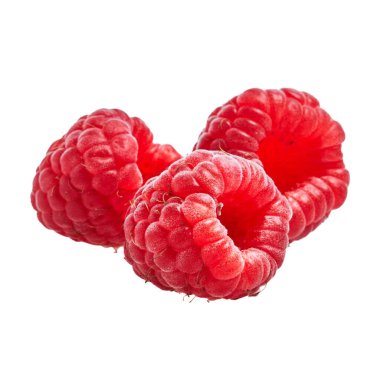  İzole edilmiş beyaz arka planda nefis ahududu grubu