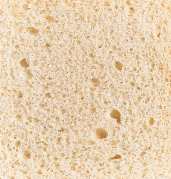 Close Texture Slice White Bread Showing Porous Surface Air Bubbles — Stock Photo, Image