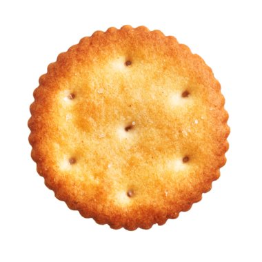  İzole edilmiş beyaz arka planda nefis tuzlu bisküvi