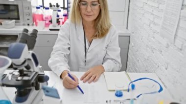 Orta yaşlı sarışın bilim adamını karşılamak, dostça bir gülümsemeyle oturup, laboratuarda başarılı bir iş tokalaşması teklif etmek..