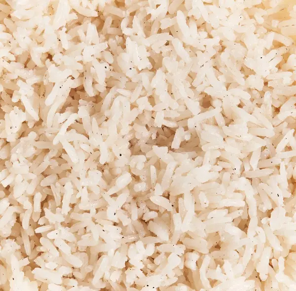 Close Texture Cooked White Rice Suitable Culinary Backgrounds Food Concepts — Stock Photo, Image