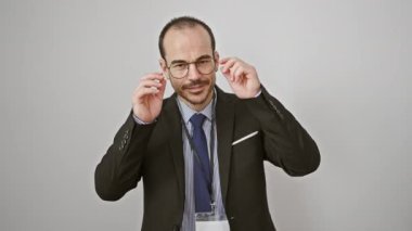 Beyaz tenli arka planda gözlüklü kel bir adam takım elbise giymiş ve gülümsüyor..