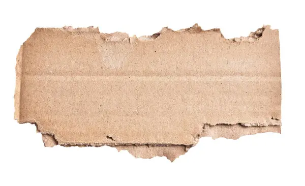 Una Pieza Rasgada Material Cartón Sobre Fondo Blanco Aislado Imagen de archivo