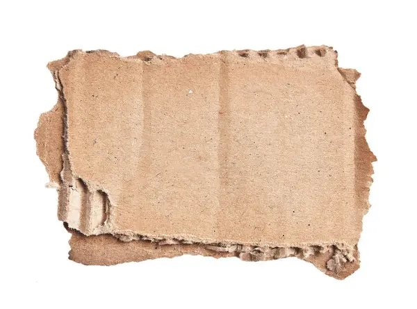 Rippad Bit Papp Material Över Isolerad Vit Bakgrund Stockbild