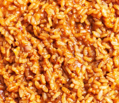 Parmesanlı ve pişmiş tahıllı leziz, kremalı risotto yakın çekim, İtalyan mutfağı kavramları için idealdir..