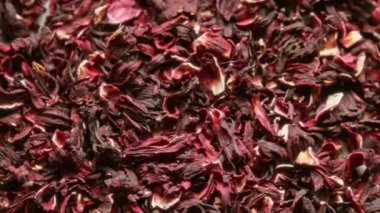 Kurumuş, kırmızı, ambar, çiçek, taç yapraklarının yakın plan resmi, genellikle çay için kullanılır.