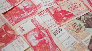 İzlanda banknotları çeşitli banknotlar portreler ve karmaşık tasarımlar içerir, İzlanda 'nın renkli para birimini temsil eder, herhangi bir insan olmadan yayılır.