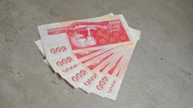 İzlanda Krona banknotları, 500 İzlanda krona banknotunun detaylı tasarımını yatay bir görünümde sergiliyor..