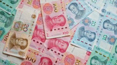 Çin Yuan banknotları farklı banknotlar, Çin 'den gelen para birimi notlarının canlı tasarımları ve kültürel ayrıntıları sergilenmektedir.