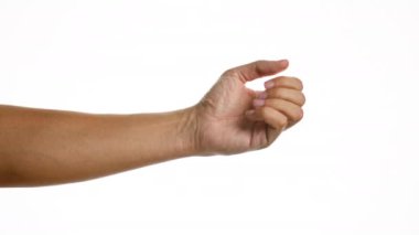 El parmakları izole edilmiş beyaz arkaplan üzerine uzandı