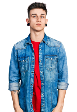 Şeffaf arkaplanda ciddi bir gencin portresi                  