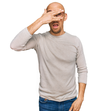 Şeffaf arkaplanda elleri olan yakışıklı bir adam.