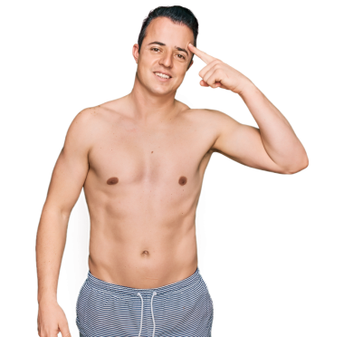 Şeffaf arkaplanda güçlü kaslı vücudu olan yakışıklı bir adam.