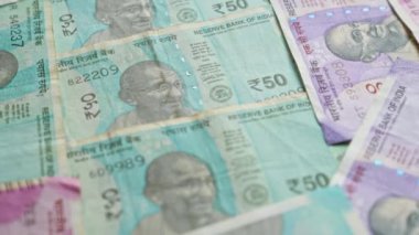 Hindistan banknotları sergilenen para birimi detayları ve Hindistan 'ın rezerv bankasından gelen gandhian görüntüler,.