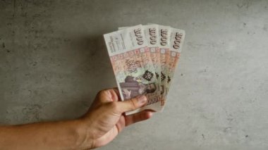 El ele tutuşan İzlanda Krona notları.