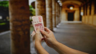 İsviçre Krona 'yı elinde tutan adam şehir geçmişi bulanık, iş yatırımlarını ve finansal işlem temasını bir şehir caddesinde yakalıyor..