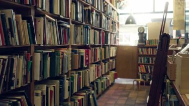 Kütüphane koridorları ahşap raflarda çeşitli kitaplarla dolu. Sıcak, rahat bir iç ışık ile akademik bir atmosfer yaratarak kitapların ve zeminin dokusunu ve renklerini vurguluyorlar..