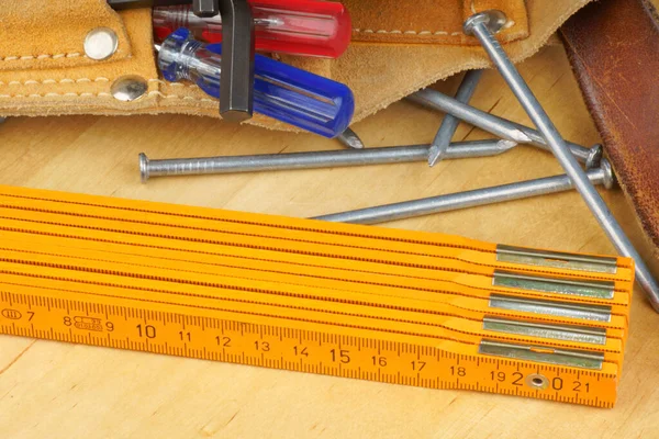 Manual Worker Tool Set Some Screwdrivers Metric Ruler Rivets Tool — Stock Photo, Image