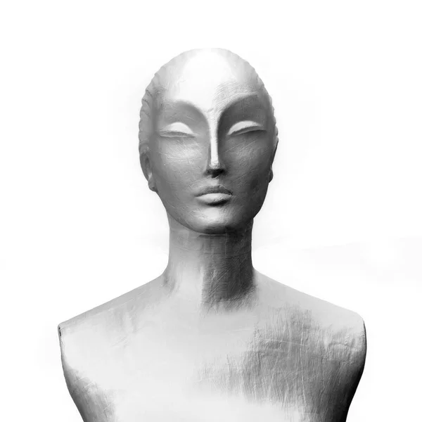 Gesso Artesanal Busto Tecido Uma Mulher Como Manequim Para Uma — Fotografia de Stock