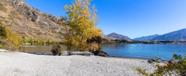 Wanaka Gölü manzara manzarası, Yeni Zelanda