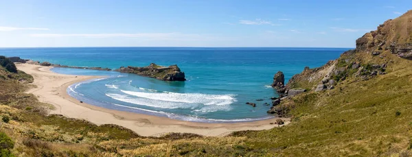 Панорамный Пейзаж Пляжа Каслпойнт Северный Остров Новая Зеландия — стоковое фото