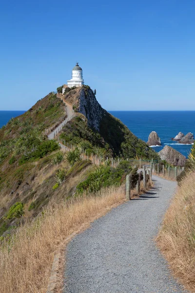Leuchtturm Und Fußweg Von Nugget Point Catlins Neuseeland — Stockfoto