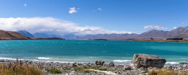 Lac Tekapo Paysage Panoramique Île Sud Nouvelle Zélande — Photo