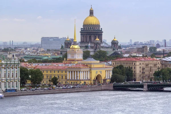 Vista Aérea San Petersburgo Catedral San Isaac Río Neva Rusia — Foto de Stock