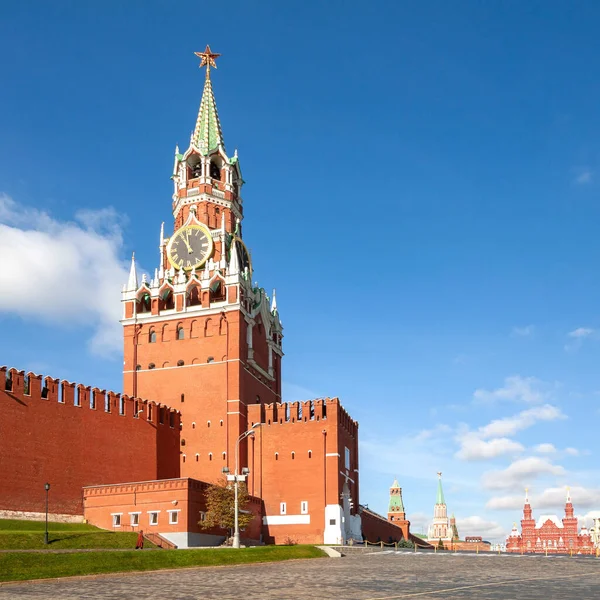 Spasskaja Turm Auf Dem Roten Platz Moskau Russland — Stockfoto