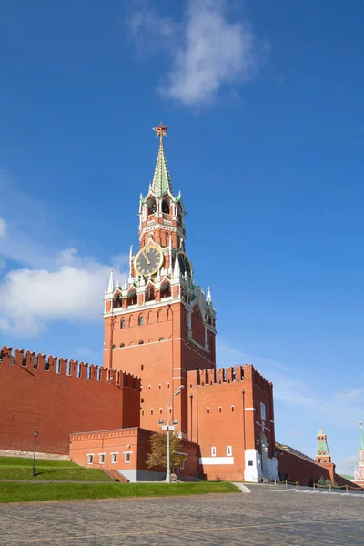Spasskaya Tornet Röda Torget Moskva Ryssland — Stockfoto