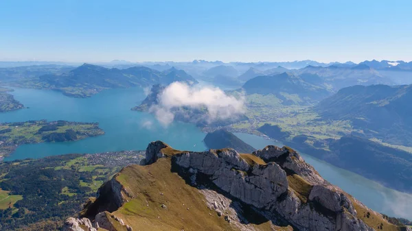 Vista Pitoresca Paisagem Alpina Sobre Lucerna Monte Pilatu — Fotografia de Stock