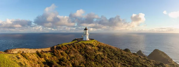Panorama Pittoresque Paysage Marin Avec Phare Cape Reinga Nouvelle Zélande — Photo
