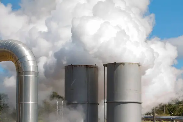 Centrale Geotermica Energia Alternativa Nuova Zelanda Fotografia Stock
