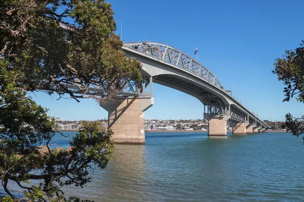 stock image Auckland harbor bridge and city view, New Zealand