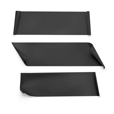 Yapıştırıcı bant siyah fotoğrafı kırpma yolunu da içeren beyaz bir arkaplanda izole edildi