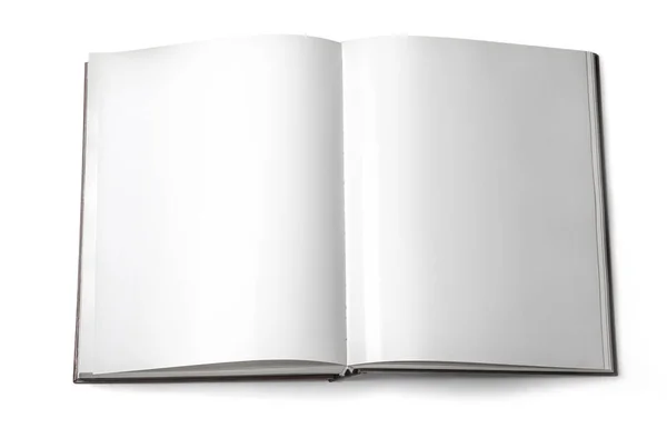 Βιβλίο Κενή Σελίδα Απομονωμένο Λευκό Φόντο Διαδρομή Αποκοπής — Φωτογραφία Αρχείου