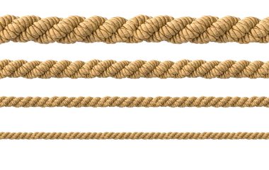 beyaz arkaplanda ip dizgileri, kapat