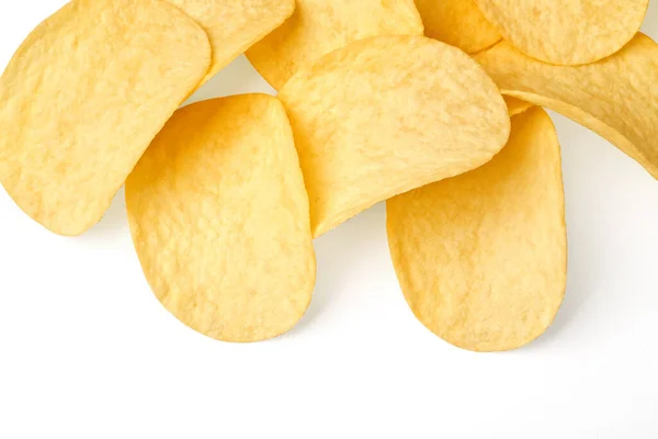 Geïsoleerde Chips Een Groep Chips Geïsoleerd Een Witte Achtergrond Met — Stockfoto