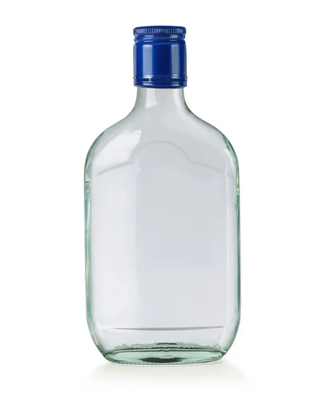 Скляна Алкогольна Колба Ізольована Білому Фоні Відсічним Контуром — стокове фото