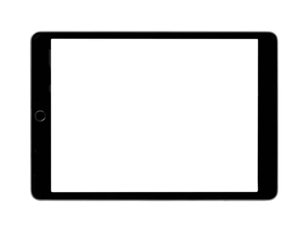 Czarny Komputer Pustym Ekranem Białym Tle — Zdjęcie stockowe